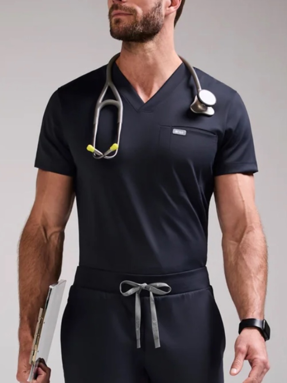 Figs- men’s medium- Logan v neck - navy color